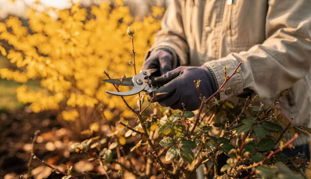 Rosenschnitt im März: Warten Sie unbedingt auf die Forsythienblüte als Signal