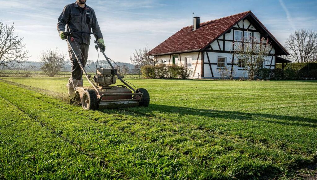 Rasen vertikutieren im März, diese Reihenfolge empfiehlt die Bayerische Gartenakademie