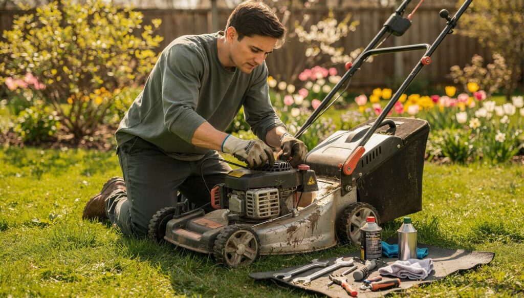 Rasenmäher nach dem Winter starten, der eine Wartungsschritt den laut ADAC fast alle vergessen