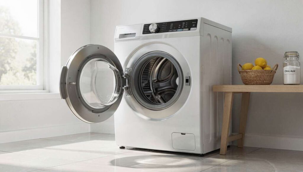 Waschmaschine richtig reinigen, ein 90-Grad-Durchgang mit Zitronensäure reicht laut Verbraucherzentrale